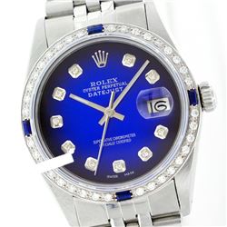 Rolex Men's Stainless Steel, QuickSet, Diam Dial & Diam/Sapphire Bezel - REF-521M4F