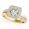Image 2 : 0.85 CTW Certified VS/SI Diamond Solitaire Halo Ring 18K Yellow Gold - REF-147M3H - 26840