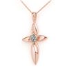 Image 1 : 0.02 CTW Certified VS/SI Diamond Pendant 14K Rose Gold - REF-16Y4K - 13292