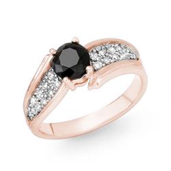 1.40 CTW VS Certified Black & White Diamond Ring 14K Rose Gold - REF-71H5A - 14087