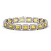 Image 1 : 23.74 CTW Fancy Citrine & Diamond Halo Bracelet 10K White Gold - REF-303A8X - 41420