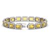 Image 2 : 23.74 CTW Fancy Citrine & Diamond Halo Bracelet 10K White Gold - REF-303A8X - 41420