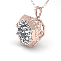 1 CTW VS/SI Diamond Solitaire Necklace 18K Rose Gold - REF-284A3X - 35993