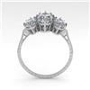 Image 4 : 2 CTW Solitaire Past Present Future VS/SI Oval Cut Diamond Ring 18K White Gold - REF-414F2N - 35781