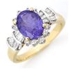 Image 1 : 2.90 CTW Tanzanite & Diamond Ring 14K Yellow Gold - REF-114X5T - 14447