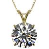Image 1 : 2.50 CTW Certified H-SI/I Quality Diamond Solitaire Necklace 10K Yellow Gold - REF-870W2F - 33242