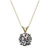 Image 4 : 2.50 CTW Certified H-SI/I Quality Diamond Solitaire Necklace 10K Yellow Gold - REF-870W2F - 33242