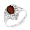 Image 1 : 1.11 CTW Garnet & Diamond Ring 18K White Gold - REF-24N8Y - 13609