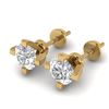 Image 2 : 1 CTW Certified VS/SI Diamond Solitaire Stud Earrings 14K Yellow Gold - REF-145H3A - 30401