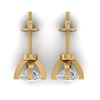 Image 4 : 1 CTW Certified VS/SI Diamond Solitaire Stud Earrings 14K Yellow Gold - REF-145H3A - 30401