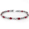 Image 1 : 3.51 CTW Ruby & Diamond Bracelet 10K White Gold - REF-29M3H - 11400