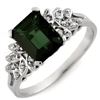 Image 1 : 2.12 CTW Green Tourmaline & Diamond Ring 10K White Gold - REF-37X8T - 11117