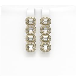5.92 CTW Emerald Cut Diamond Designer Earrings 18K Yellow Gold - REF-1259X6T - 42847