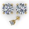 Image 2 : 2.01 CTW VS/SI Diamond Stud Designer Earrings 14K Yellow Gold - REF-530Y8K - 30596