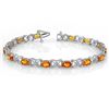 10.15 CTW Orange Sapphire & Diamond Bracelet 18K White Gold - REF-111A8X - 11673