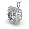 Image 1 : 1 CTW VS/SI Cushion Cut Diamond Solitaire Necklace 18K White Gold - REF-332W8F - 36006