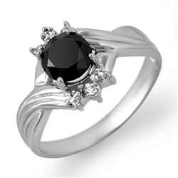 1.04 CTW VS Certified Black & White Diamond Ring 10K White Gold - REF-33K8W - 14063