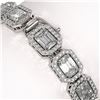 Image 4 : 16.72 CTW Emerald Cut Diamond Designer Bracelet 18K White Gold - REF-3553N8Y - 42752