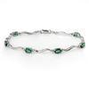 Image 1 : 3.02 CTW Emerald & Diamond Bracelet 10K White Gold - REF-35X8T - 10896