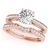 Image 1 : 1.19 CTW Certified VS/SI Diamond Solitaire 2Pc Wedding Set 14K Rose Gold - REF-209N3Y - 31728