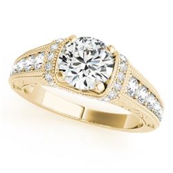 1.5 CTW Certified VS/SI Diamond Solitaire Antique Ring 18K Yellow Gold - REF-398T8M - 27404