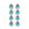 7.81 CTW Swiss Topaz & Diamond Halo Earrings 10K Rose Gold - REF-137N3Y - 41172