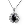 Image 1 : 1.10 CTW Blue Sapphire Pendant 18K White Gold - REF-19W3F - 13637