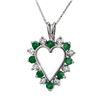 0.80 CTW Emerald & Diamond Pendant 18K White Gold - REF-40H2A - 12671