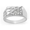 0.15 CTW Certified VS/SI Diamond Men's Ring 18K White Gold - REF-53F5N - 13247
