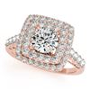 Image 2 : 2.05 CTW Certified VS/SI Diamond Solitaire Halo Ring 18K Rose Gold - REF-447H8A - 27103