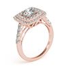Image 4 : 2.05 CTW Certified VS/SI Diamond Solitaire Halo Ring 18K Rose Gold - REF-447H8A - 27103
