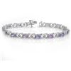 Image 1 : 8.65 CTW Tanzanite & Diamond Bracelet 18K White Gold - REF-153W3F - 13908