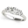 Image 2 : 1 CTW Certified VS/SI Diamond 3 Stone Solitaire Ring 18K White Gold - REF-158H4A - 28011