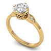 Image 2 : 1.05 CTW Certified VS/SI Diamond Solitaire Art Deco Ring 14K Yellow Gold - REF-278A8X - 30563