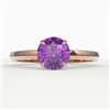 Image 1 : 2 CTW Amethyst Designer Inspired Solitaire Engagement Ring 14K Rose Gold - REF-25X6T - 22208