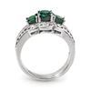 Image 2 : 3.50 CTW Emerald & Diamond Ring 18K White Gold - REF-135N6Y - 14281