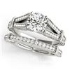 1.16 CTW Certified VS/SI Diamond Solitaire 2Pc Wedding Set Antique 14K White Gold - REF-222T2M - 314