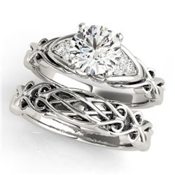 1.35 CTW Certified VS/SI Diamond Solitaire 2Pc Set 14K White Gold - REF-505W5F - 31884