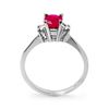 Image 2 : 1.36 CTW Ruby & Diamond Ring 18K White Gold - REF-41H8A - 12528