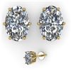 Image 2 : 1.0 CTW VS/SI Oval Diamond Stud Solitaire Earrings 18K Yellow Gold - REF-178A2X - 35827