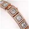 Image 4 : 18.24 CTW Princess Diamond Designer Bracelet 18K Rose Gold - REF-3369Y8K - 42726