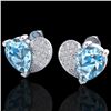 2.50 CTW Sky Blue Topaz & Micro Pave VS/SI Diamond Earrings 10K White Gold - REF-30Y2K - 20067