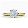 2 CTW Sky Blue Topaz Designer Solitaire Engagement Ring 18K Yellow Gold - REF-36A2X - 22247