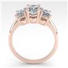 Image 4 : 2.0 CTW Oval Cut VS/SI Diamond 3 Stone Designer Ring 14K Rose Gold - REF-395K8W - 38496