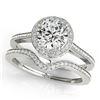 2.31 CTW Certified VS/SI Diamond 2Pc Wedding Set Solitaire Halo 14K White Gold - REF-593W8F - 30816