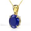3.50 CTW Sapphire Designer Inspired Solitaire Necklace 18K Yellow Gold - REF-33K3W - 21881
