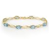 8.02 CTW Blue Topaz & Diamond Bracelet Solid 10K Yellow Gold - REF-35N5Y - 10827