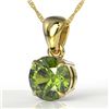2 CTW Green Tourmaline Designer Solitaire Necklace 18K Yellow Gold - REF-33N3Y - 22027