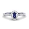 0.43 CTW Tanzanite & Micro Pave VS/SI Diamond Ring Halo 18K White Gold - REF-31F3N - 21397