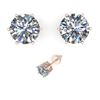 Image 2 : 1.0 CTW Certified VS/SI Diamond Stud Solitaire Earrings 18K Rose Gold - REF-178M2H - 35819